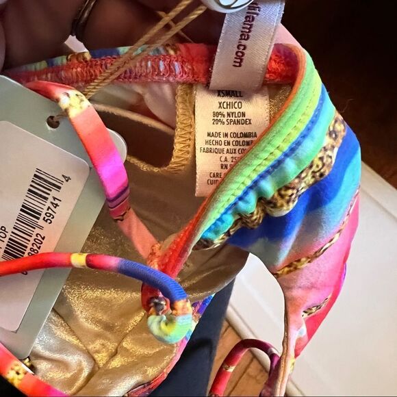 Luli Fama Bellamar High Neck Cutout Bikini Top nwt - Picture 7 of 8